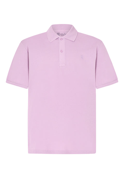 Polo Hombre Manga Corta Verano 100% Algodón Tapeta Pique Liso Violeta