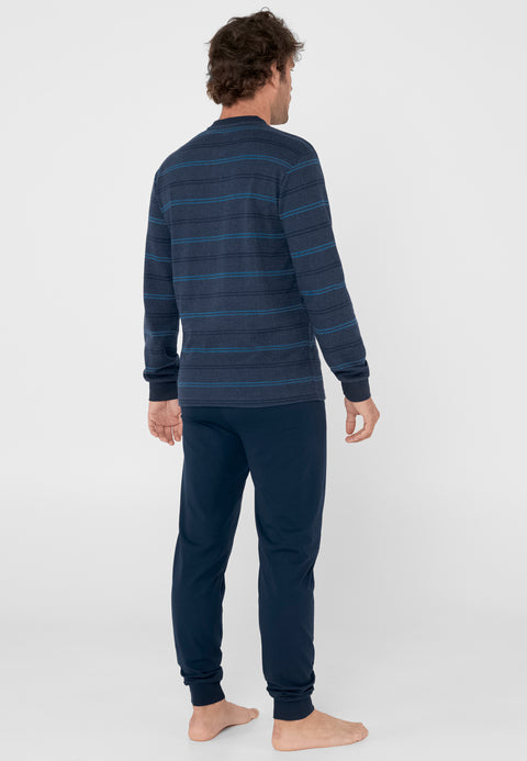 Pijama Hombre Largo Premium Punto Jacquard Hecho En Portugal - El Búho Nocturno