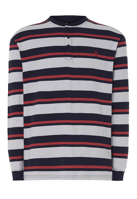 Pijama Hombre Largo Tapeta Punto Rayas Azul