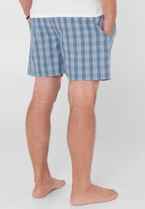 Pantalón Pijama Hombre Corto Algodón Popelín Cuadros - Verde 8502_44 - 88752872 - https://www.elbuhonocturno.com/