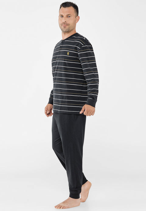 Pijama Hombre Largo Punto Negro 5303 | El Búho Nocturno - 22421847 - https://www.elbuhonocturno.com/