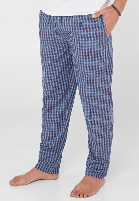Pantalón Pijama Hombre Largo Algodón Popelín Cuadros - Rojo 8977_90 - 49403543 - https://www.elbuhonocturno.com/