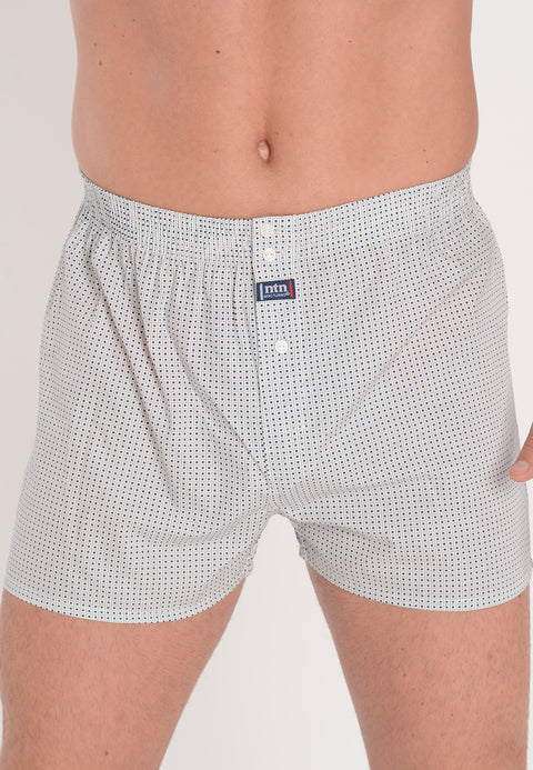Calzoncillos Bóxer Hombre Popelín Estampado Blanco