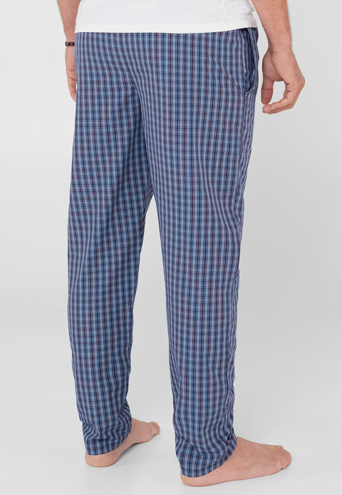 Pantalón Pijama Hombre Largo Algodón Popelín Cuadros - Rojo 8977_90 - 55391293 - https://www.elbuhonocturno.com/