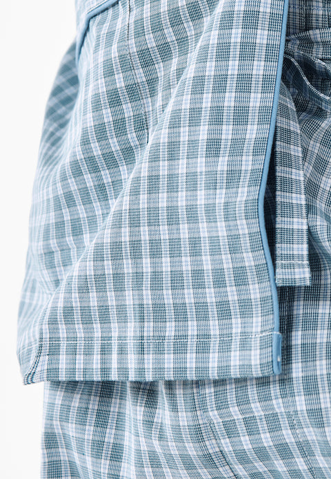 Pijama Hombre Corto Judo Popelín Cuadros Verdes