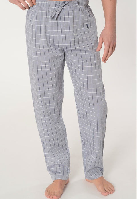 Pantalón Pijama Hombre Largo Algodón Popelín Cuadros - Gris 8973_20 - 68994010 - https://www.elbuhonocturno.com/