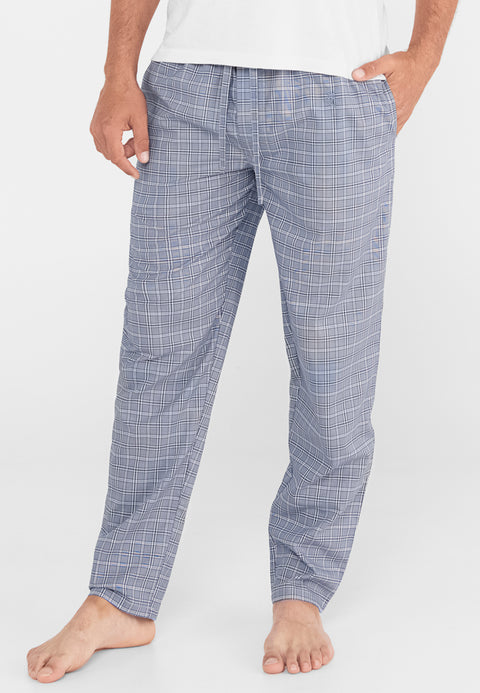 Pantalón Pijama Hombre Largo Algodón Popelín Cuadros - Azul 8976_36 - 28889472 - https://www.elbuhonocturno.com/