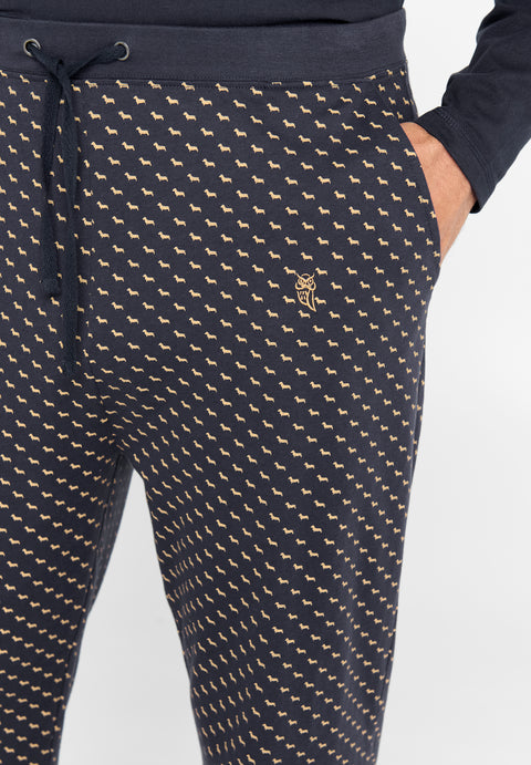 Pantalón Pijama Hombre Largo Algodón Punto Cuadros - Azul 8510_39 - 42323261 - https://www.elbuhonocturno.com/