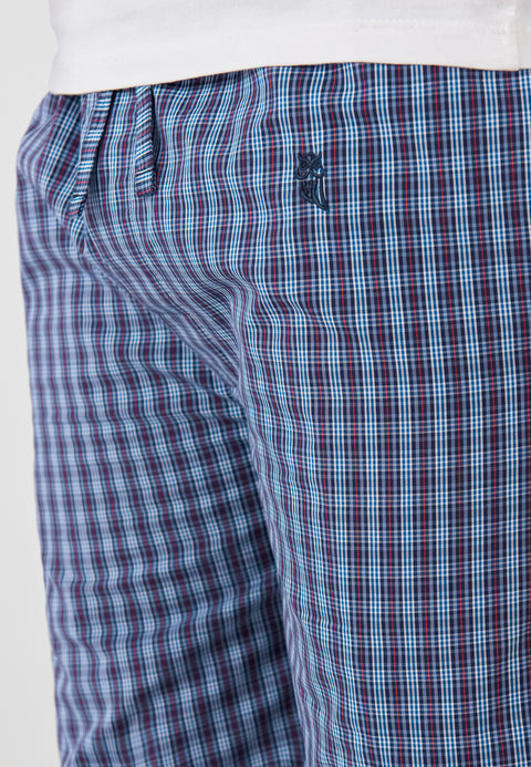 Pantalón Pijama Hombre Largo Algodón Popelín Cuadros - Rojo 8977_90 - 59624844 - https://www.elbuhonocturno.com/