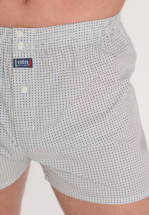 Calzoncillos Bóxer Hombre Popelín Estampado Blanco