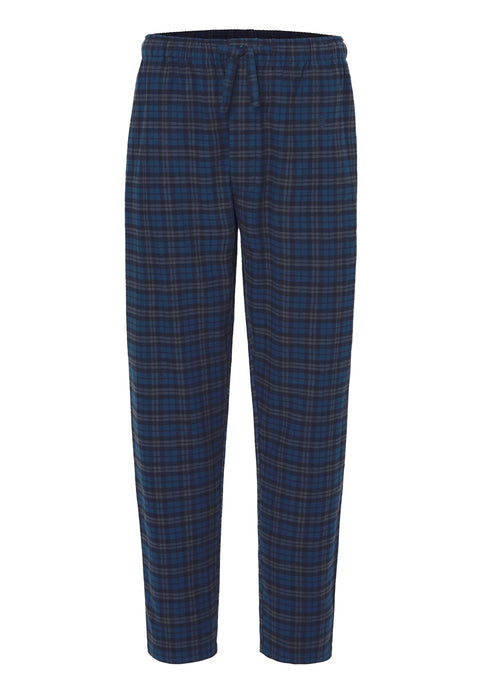 Pantalón Pijama Hombre Largo Franela Cuadros Grises Franela