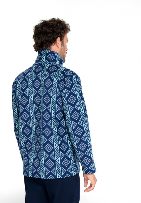 Chaqueta de Pijama Hombre Invierno Premium Forro Polar Estampado - Azul 0500_20 - 60951957 - https://www.elbuhonocturno.com/