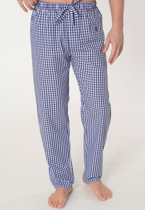 Pantalón Pijama Hombre Largo Algodón Popelín Cuadros - Azul 8974_30 - 56933146 - https://www.elbuhonocturno.com/