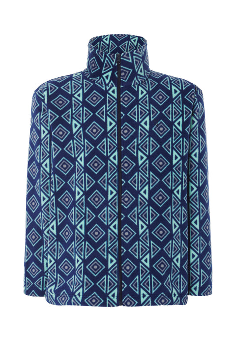 Chaqueta de Pijama Hombre Invierno Premium Forro Polar Estampado - Azul 0500_20 - 60200151 - https://www.elbuhonocturno.com/