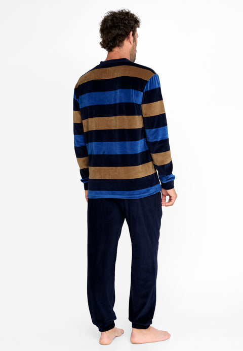 Pijama Hombre Largo Velour Invierno 5731 | El Búho Nocturno - 91720076 - https://www.elbuhonocturno.com/