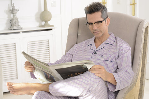 pijama de hombre chaqueta botones entero clásico