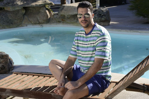 Pijama Hombre Verano Corto Algodón - El Búho Nocturno pijama masculino verano popelín