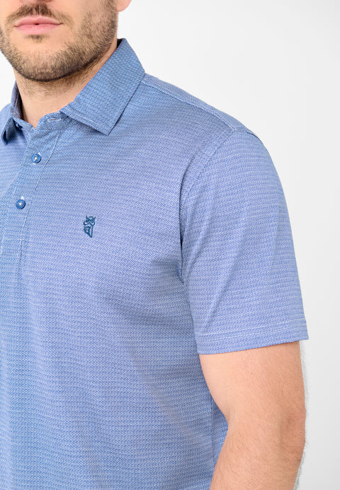 Premium Men's Polo Short Sleeve Knit Placket - Blue 0008_33