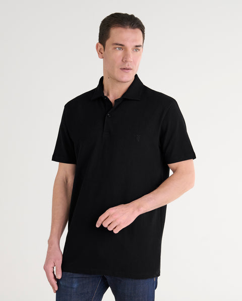 Polo Hombre Manga Corta Negro | El Búho Nocturno