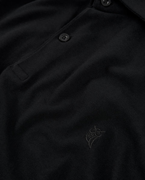 Polo Hombre Manga Corta Negro | El Búho Nocturno