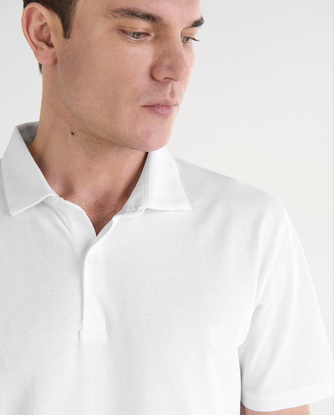 Polo Hombre Manga Corta Blanco | El Búho Nocturno