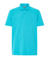 Mens Polo Short Cotton Piqué Plain - Light Blue 0104_30 - Size 2 (S) / Blue / 100% cotton