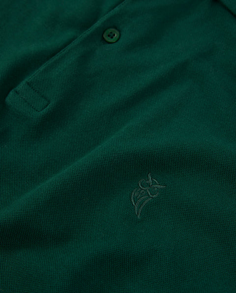 Polo Hombre Manga Corta Verde Botella | El Búho Nocturno