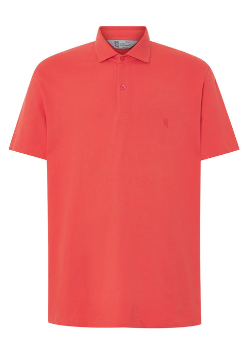 Polo Hombre Manga Corta Algodón Piqué Liso - Salmón 0108_93