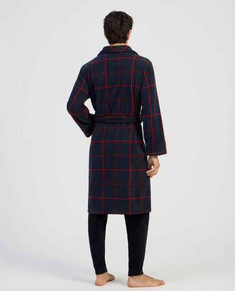 Vestaglia Uomo Inverno Premium Fodera in Pile Quadri - Rosso 0611_94