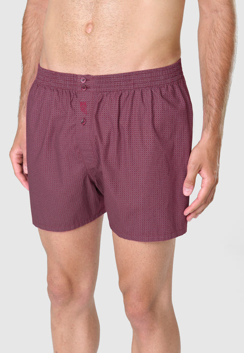 Men's Boxer Briefs Checked Fabric - Red 6311_90
