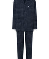 Pigiama Uomo Lungo Risvolto Popeline Stampati - Marino 1400_39 - Taglia 2 (S) / Blu / 65% poliestere 35% cotone