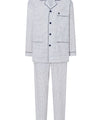 Mens Pajamas Long Lapel Poplin Print - White 1401_01 - Size 4 (L) / White / 65% polyester 35% cotton