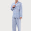 Pijama Hombre Largo Solapa Popelín Cuadros - Azul 1403_30