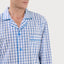 Pijama Hombre Largo Solapa Popelín Cuadros - Azul 1403_30