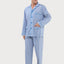 Pijama Hombre Largo Solapa Popelín Rayas - Azul 1404_39