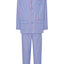 Men's Long Striped Poplin Lapel Pajamas - Blue 1534_30