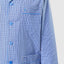 Men's Long Plaid Poplin Lapel Pajamas - Blue 1535_30