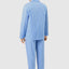 Langer karierter Popeline-Revers-Pyjama für Herren – Blau 1536_36
