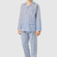 Langer gestreifter Popeline-Revers-Pyjama für Herren – Weiß 1537_01