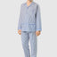 Men's Long Striped Poplin Lapel Pajamas - White 1537_01