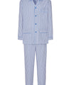 Mann Pyjamas Lang Reverskrage Bomull Popelín Striper - Hvit 1537_01 - Størrelse 6 (XXL) / Hvit / 100 % bomull
