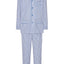 Men's Long Striped Poplin Lapel Pajamas - White 1537_01