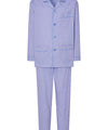 Pijamale Bărbați Lungi Rever Bumbac Popelin Carouri - Albastru 1538_30 - Mărimea 4 (L) / Albastru / 100% bumbac