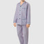 Langer, gestreifter Popeline-Revers-Pyjama für Herren – Weiß 1539_01