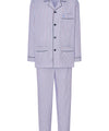 Pigiama Uomo Lungo Risvolto Cotone Popeline Strisce - Bianco 1539_01 - Taglia 4 (L) / Bianco / 100% cotone