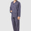 Pijama Hombre Largo Solapa Popelín Cuadros - Azul 1540_39