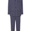 Men's Long Plaid Poplin Lapel Pajamas - Blue 1540_39