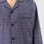 Men's Long Plaid Poplin Lapel Pajamas - Blue 1540_39