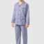 Langer karierter Popeline-Revers-Pyjama für Herren – Blau 1542_30