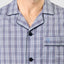 Men's Long Plaid Poplin Lapel Pajamas - Blue 1542_30